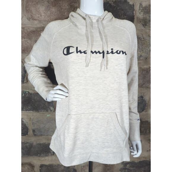 Champion Sweatshirt Woman's Size Large Tan Pull Over Hoodie Athletic Lightweight - Picture 1 of 11